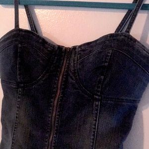 Guess Denim Zip-Up Spaghetti